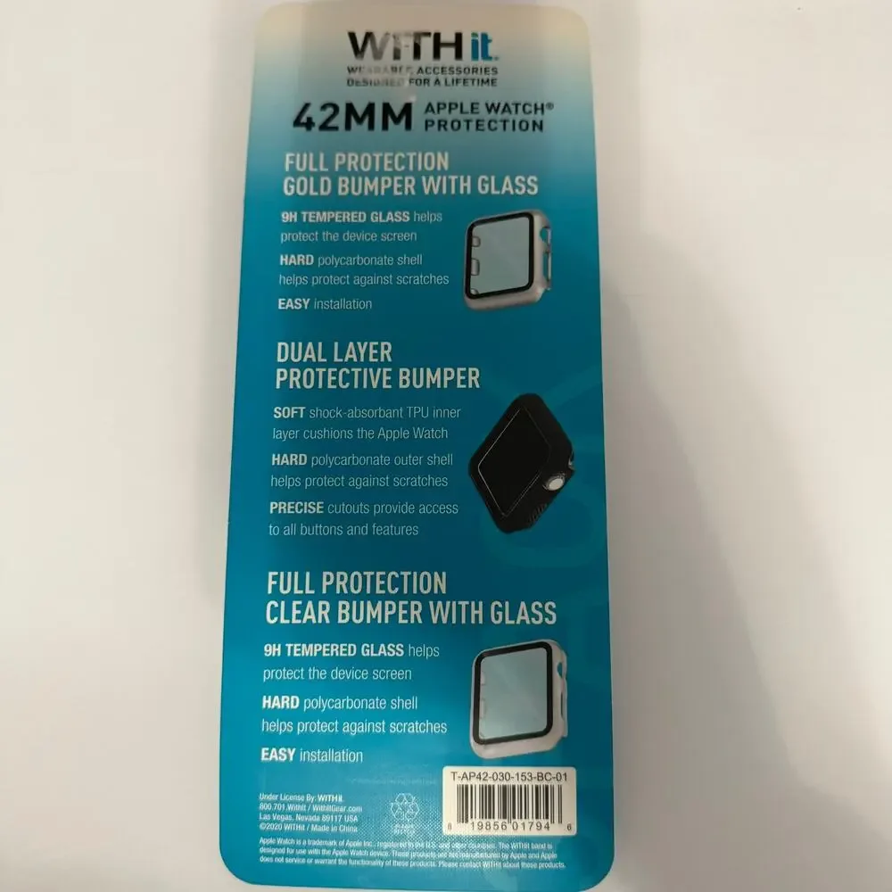 NWT WITH it. Pack of 3 Apple Watch 42MM Screen Protectors Bumpers Covers